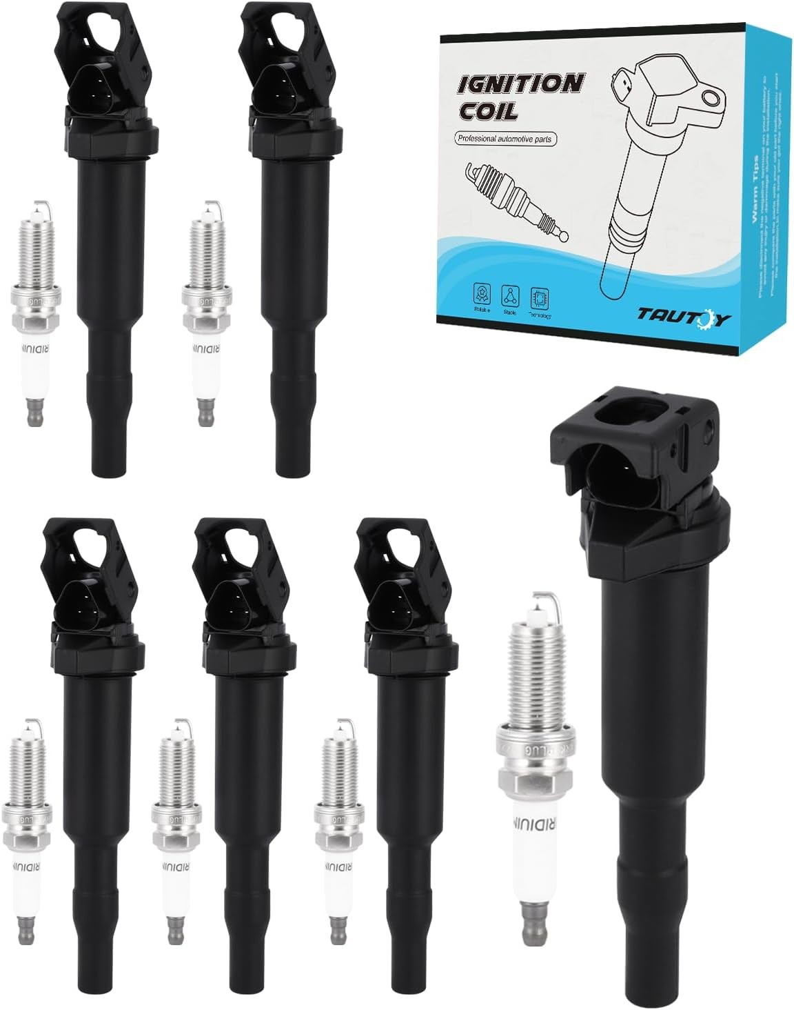 UF592 Ignition Coil Pack Iridium Spark Plug 6PCS (3.0L Only) 2006-2013 For BMW