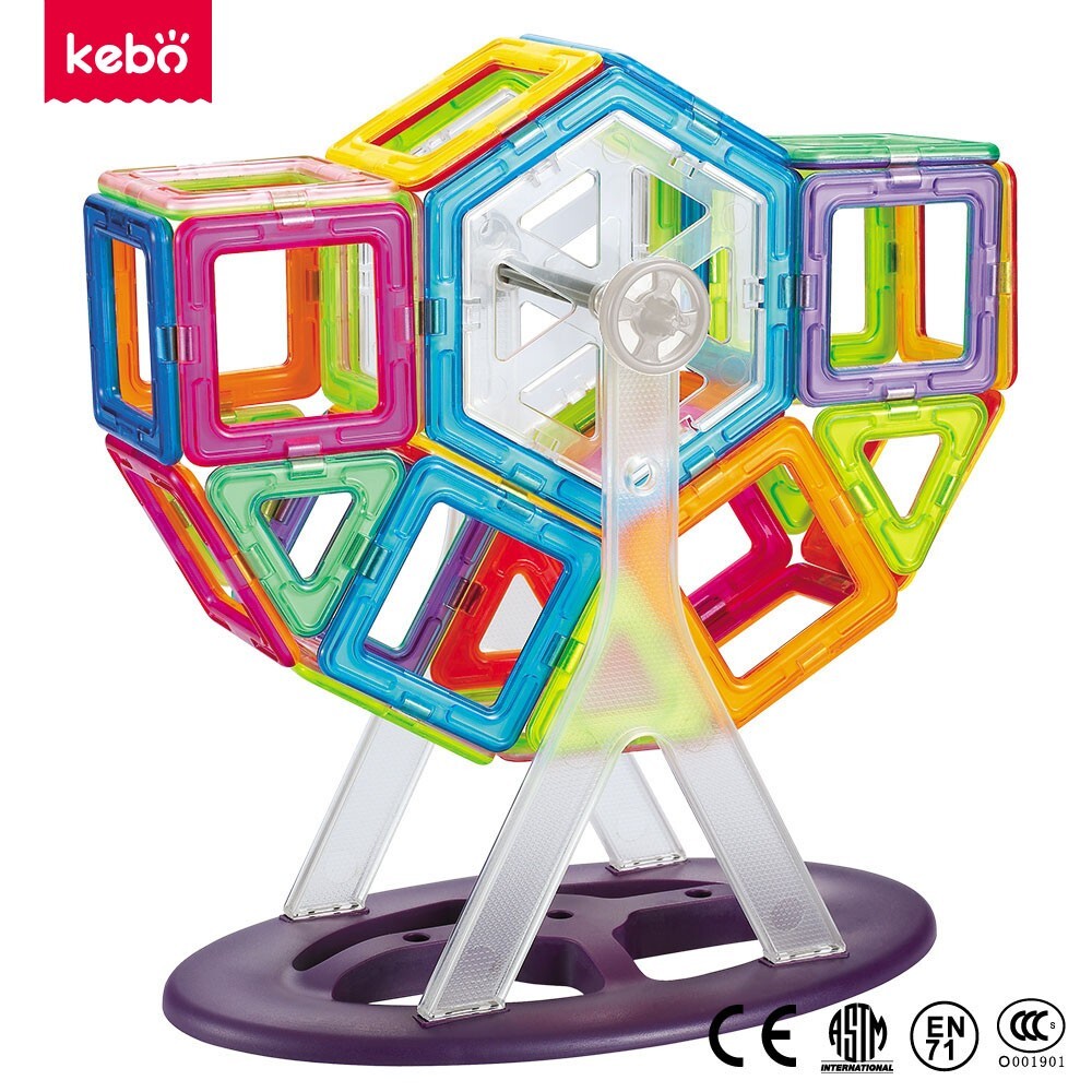 71pcs Preschool DIY Construction Educational STEAM Magnetic Tiles and Blocks Toy
