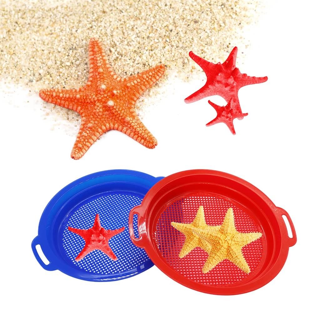 OJYUDD 4 Pack Sand Sifter Sieves for Adults, Plastic Small, Multi – Colored