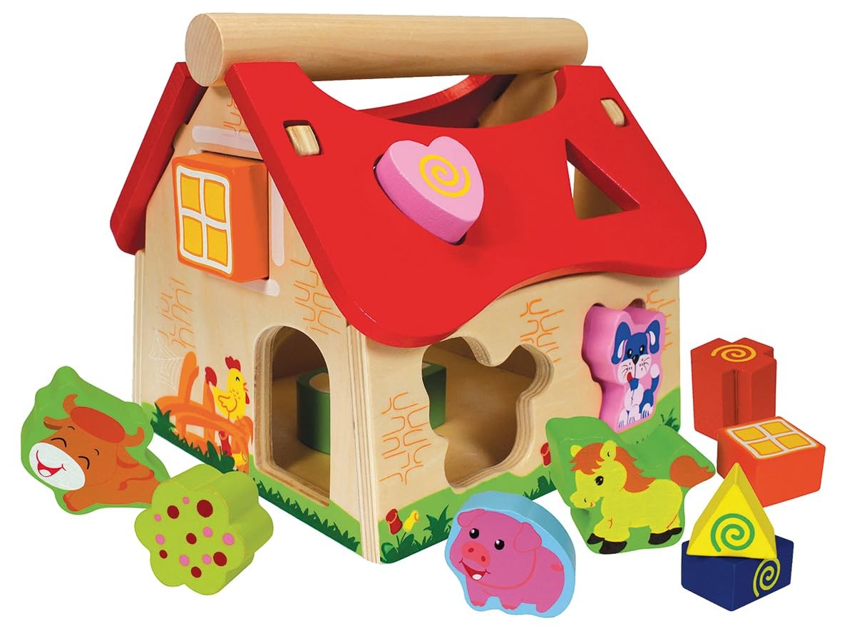 Eichhorn 100002098 Colourful Farmhouse Baby Toy Quality Wooden Sorter Comes with