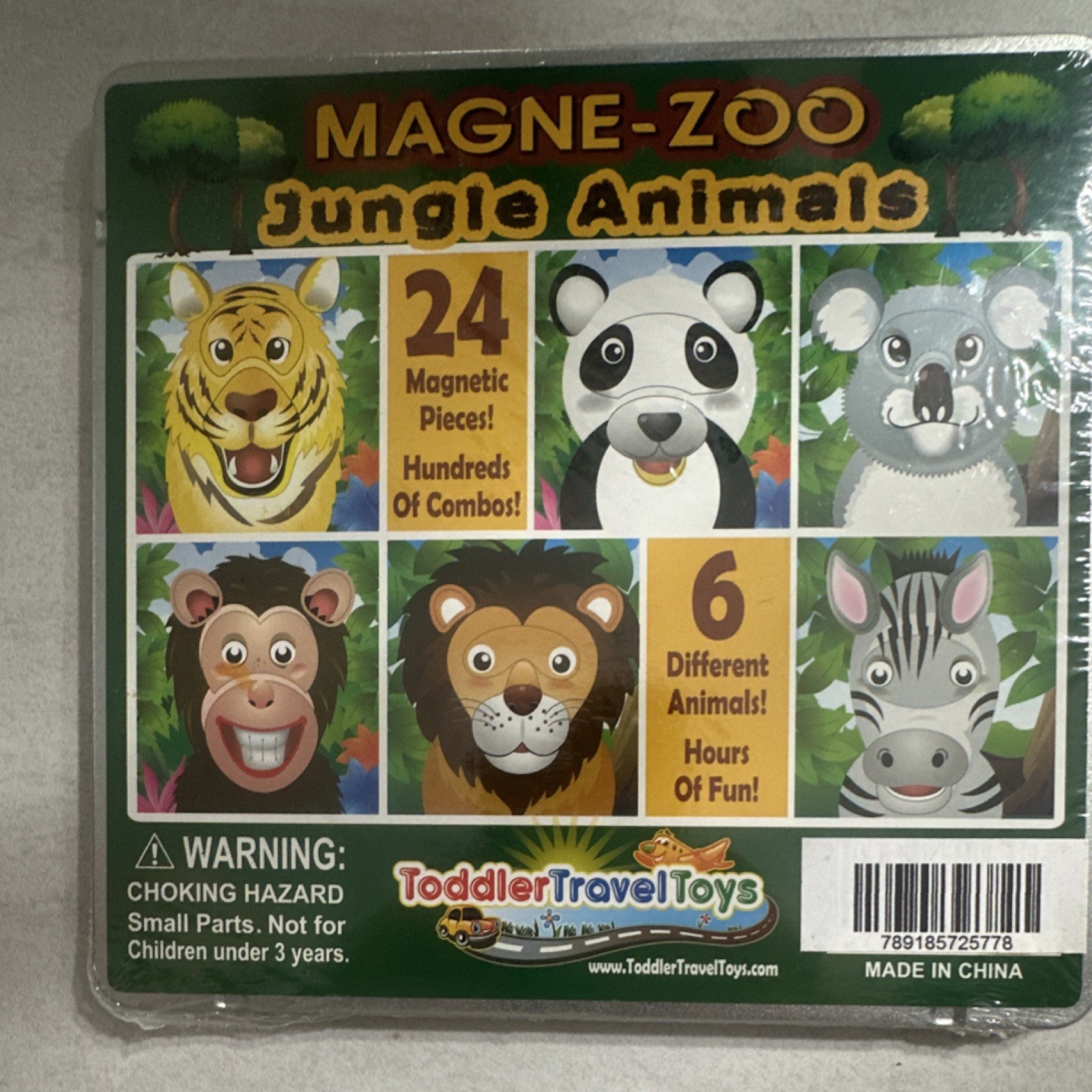 ToddlerTravelToys Jungle Animals Magnetic Toy Set 24 Pieces Multicolor Kids