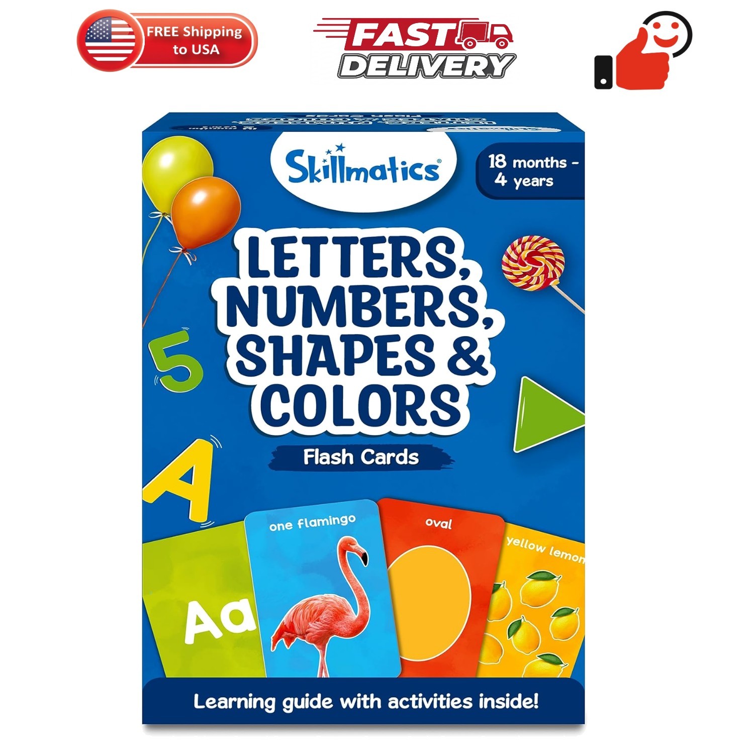 Thick Flash Cards for Toddlers – Letters, Numbers, Shapes & Colors, Montessor…