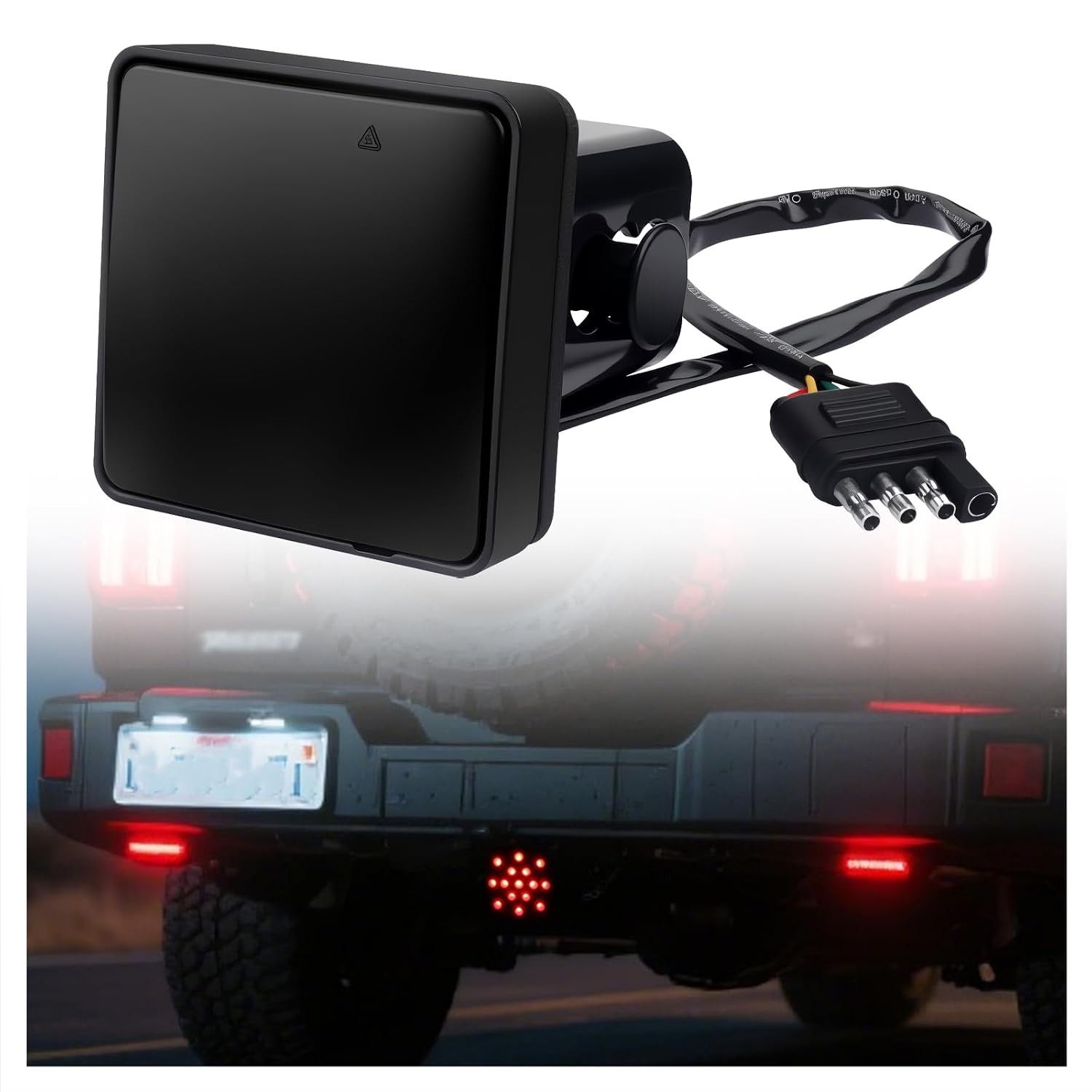 12V 2 Inch Receiver LED Red Tow Hitch Lights 15 LED Trailer Hitch Light Bar
