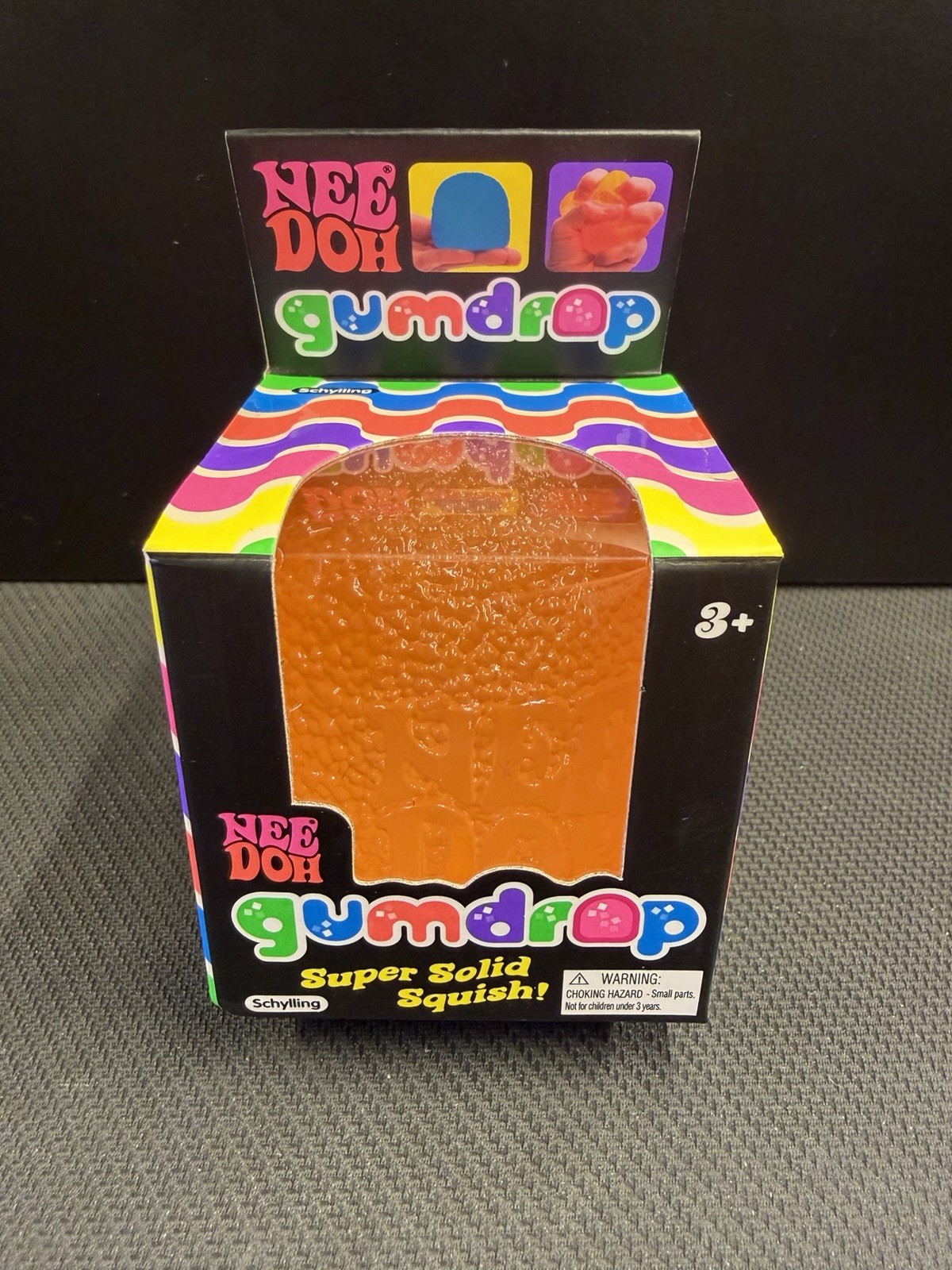 Authentic Nee Doh Gumdrop Super Solid Squish Needoh Gum Drop Orange Squeeze Toy