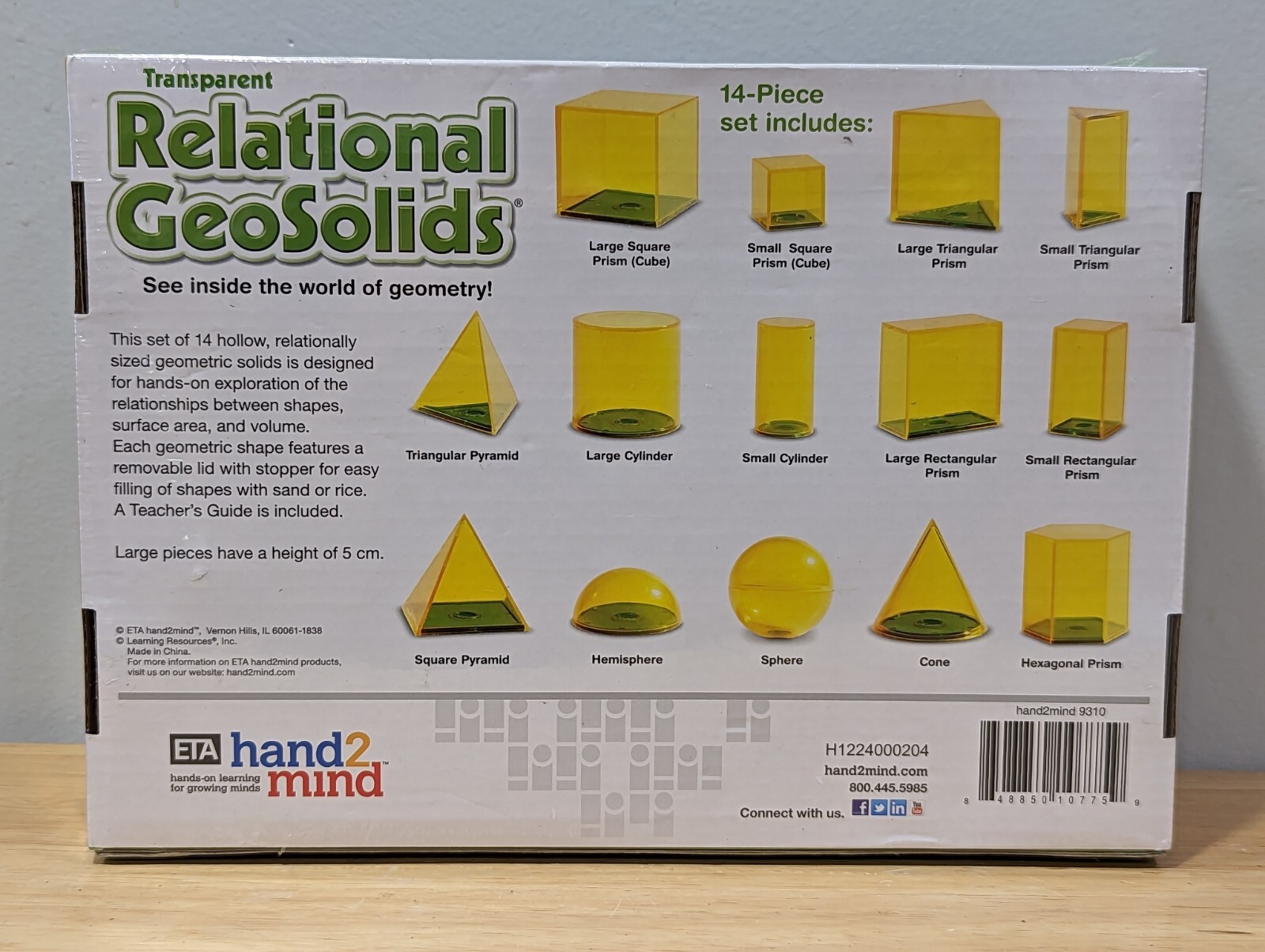 NEW Transparent Relational GeoSolids Geometry Teaching Tool ETA Hand2Mind