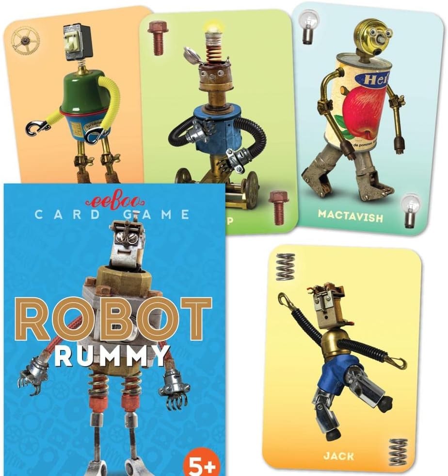 eeBoo: Robot Rummy Playing Card Game, Durable and Easy to Use Cards, Easy to …