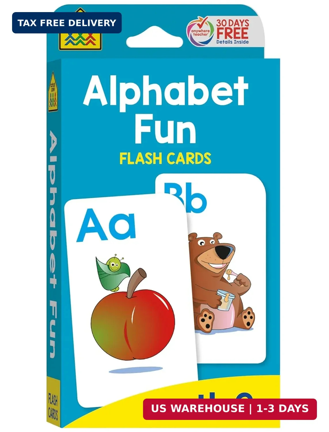 School Zone Alphabet Fun Flash Cards: 56 Cards, Preschool, Kindergarten, ABCs, U