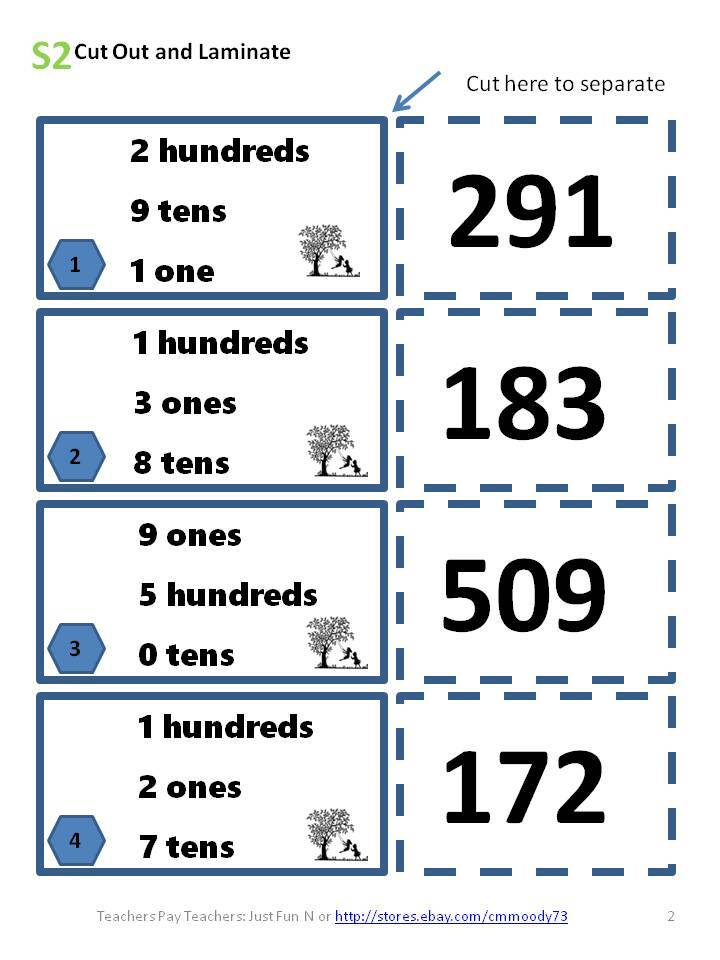 Digital Teacher Made Math Center-Read and Write Numbers Using Hundreds, Tens, S2
