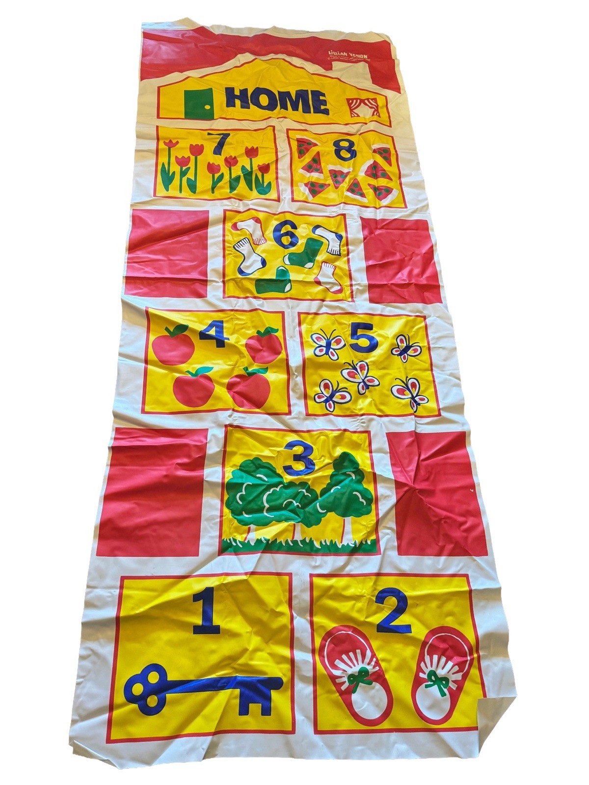 Vintage 1992 Lillian Vernon Hop Scotch Play Mat Numbers Classroom Learning Count