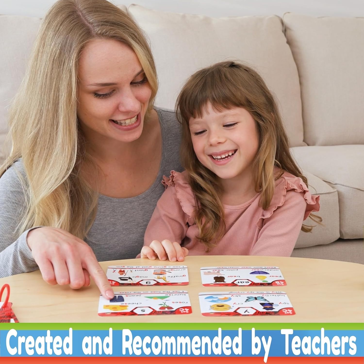 Interactive Phonics Flash Cards – 62 Cards and Sorting Rings for Early Readers