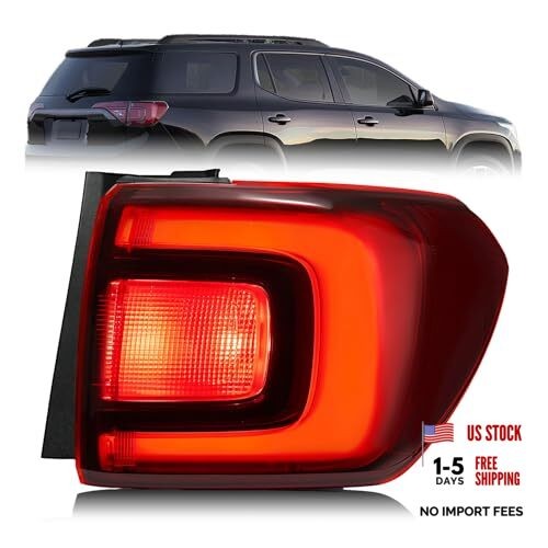 LED Tail Lights Compatible with Right Passage Side 17-19 Acadia Black Housing