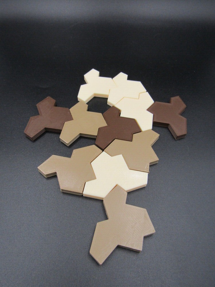 Einstein Tiles Tile Set Aperiodic Monotile Tiling Shape Math 12 PCS, PICK COLORS