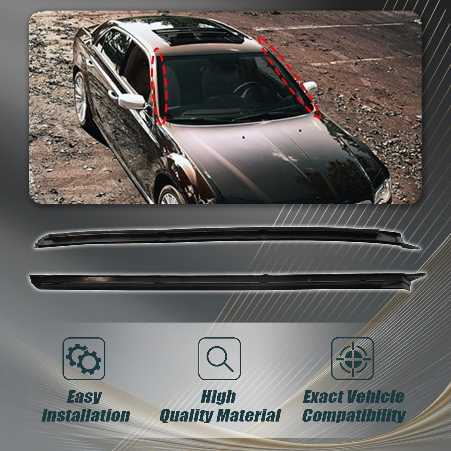 FZJDSD 1Pair Left & Right Side Windshield Pillar Molding Panel 04805889AC