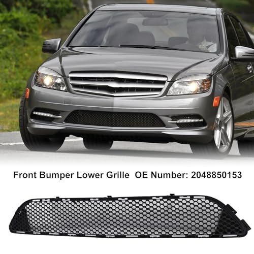 Front Lower Bumper Grille Grill Fit C Class W204 Amg Line 2008-2011, C63 2008