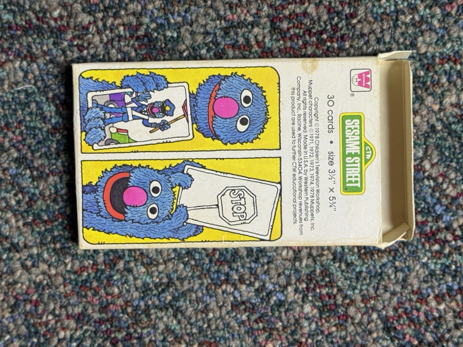 Sesame Street Word Cards Vintage Rare 70’s Grover Spanish And English Teachers