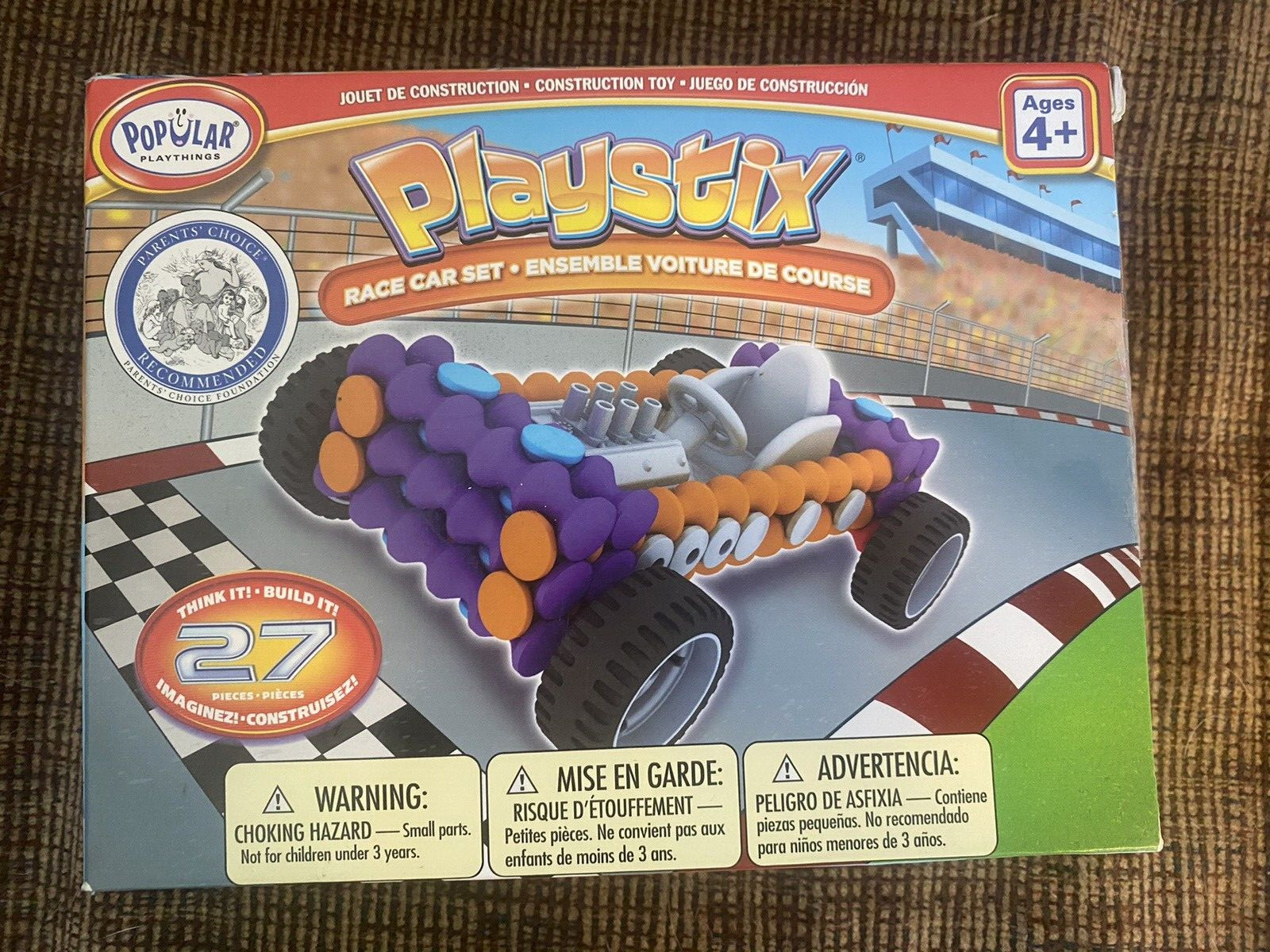 Popular Playthings Playstix Race Car Set: 27 Pcs – Ages 4+ Birthday Gift