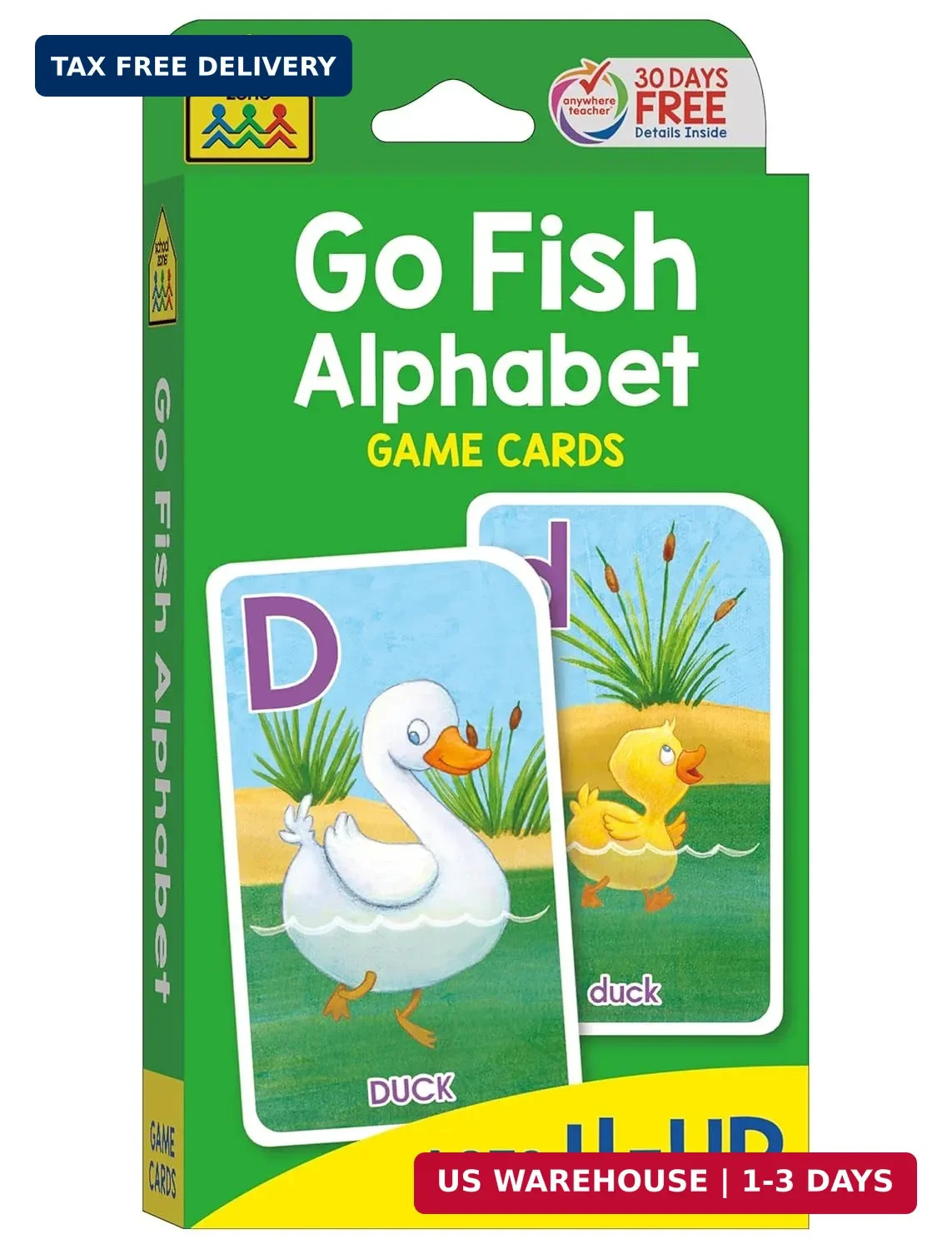 School Zone Go Fish Alphabet Game Cards: 56 ABC Flash Cards for Preschool & Kind