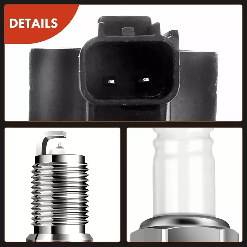 Set of 6 Ignition Coil Pack and Iridium Spark Plugs Compatible with Ford Escape