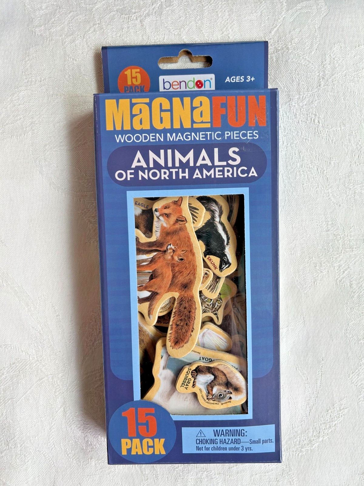 BRAND NEW-Bendon Magna Fun WOODEN Magnetic ANIMALS of North America 15 pack