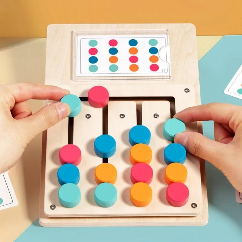 Wooden Color Shape Matching Puzzle Board Kids Brain Training Toy