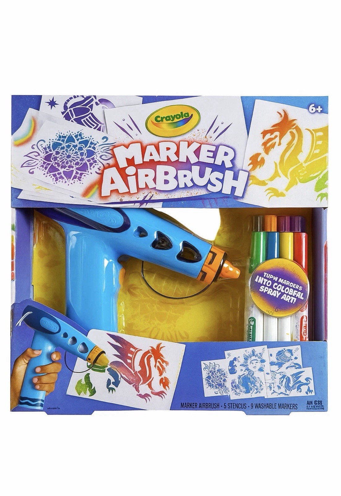 DIY Airbrush Marker Art Kit for Kids – Creative Spray Art Set, Gift 6+