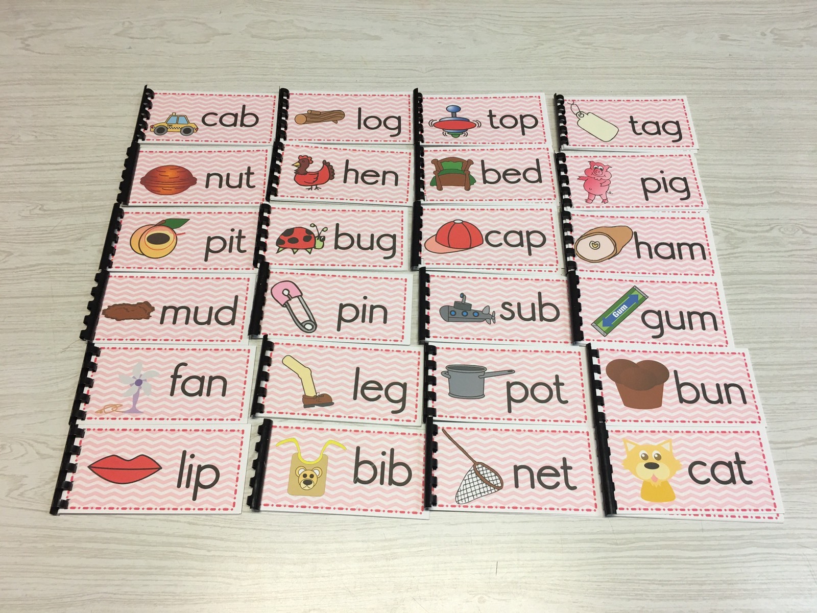 Reading – The Pink Series – 24 CVC Word Families Booklets – Montessori materials