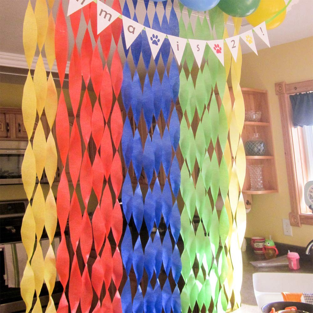 8 Rolls Crepe Paper Streamers in 8 Colors, Wedding 82feet, multicolored