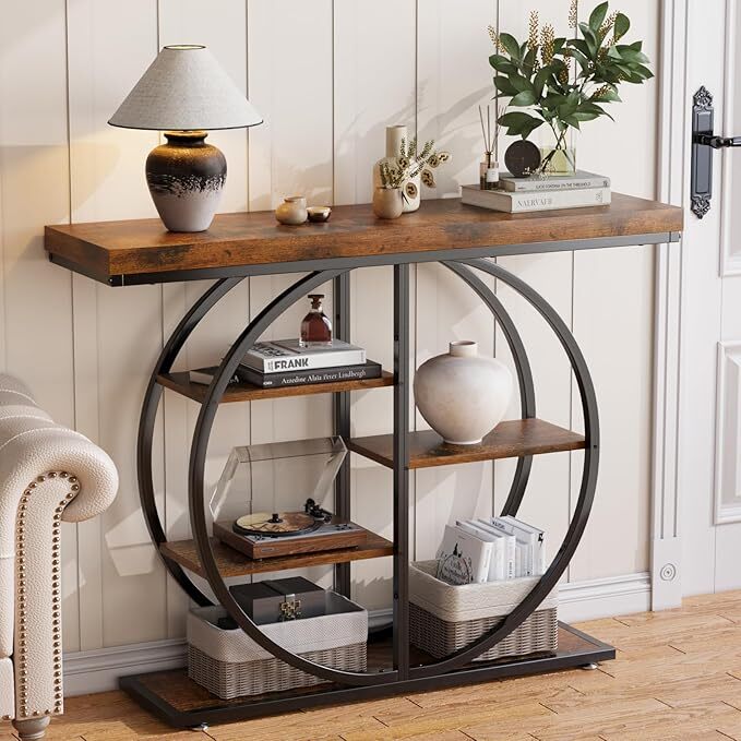 41.3″ Console Table for Entryway, Industrial Hallway Sofa Table with Storage