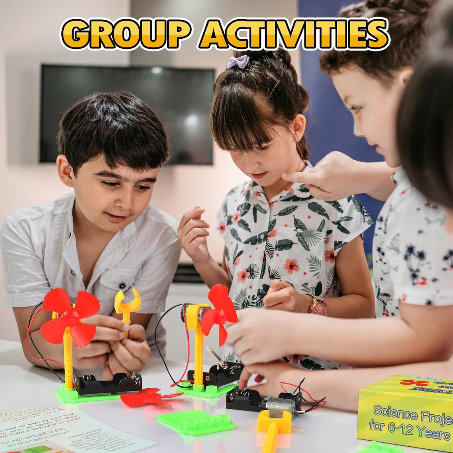 8Pcs Kids Electric Circuit STEM Science Experiment Kit Classroom Toy