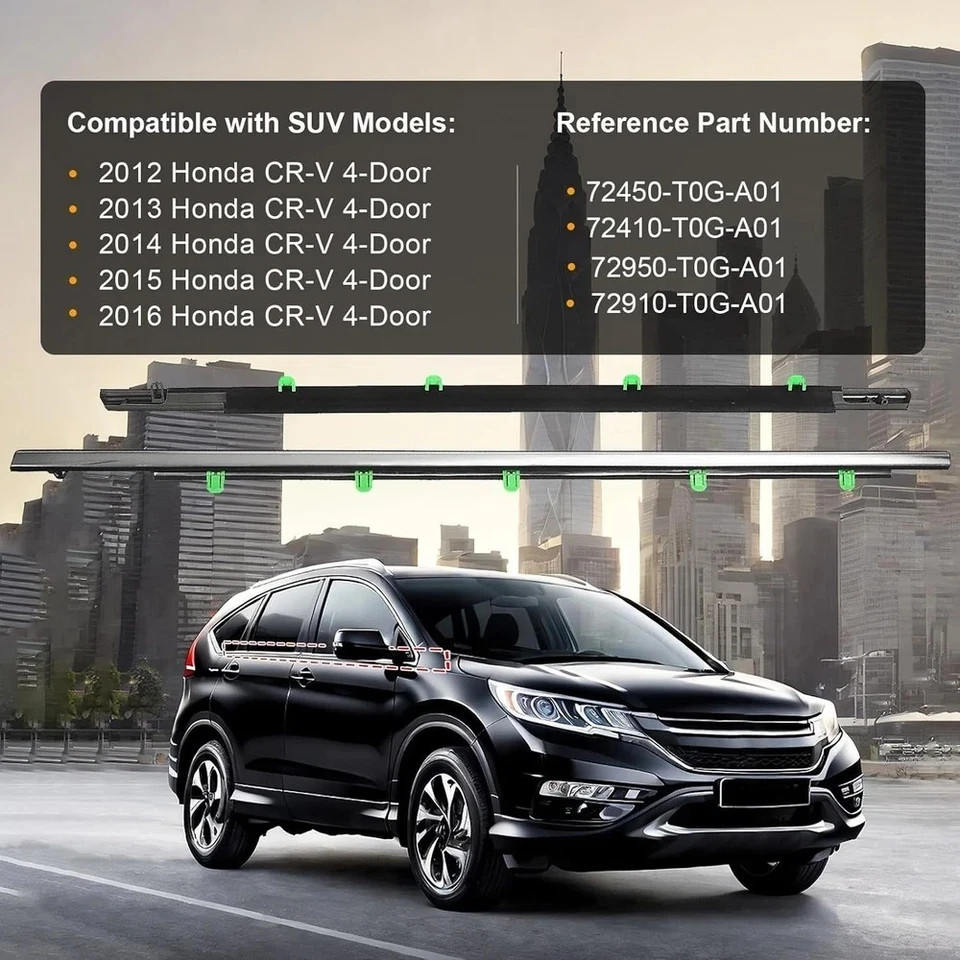 Window Molding Trim for 2012-2016 Honda CRV/CR-V,Chrome Outer Door Weather Strip