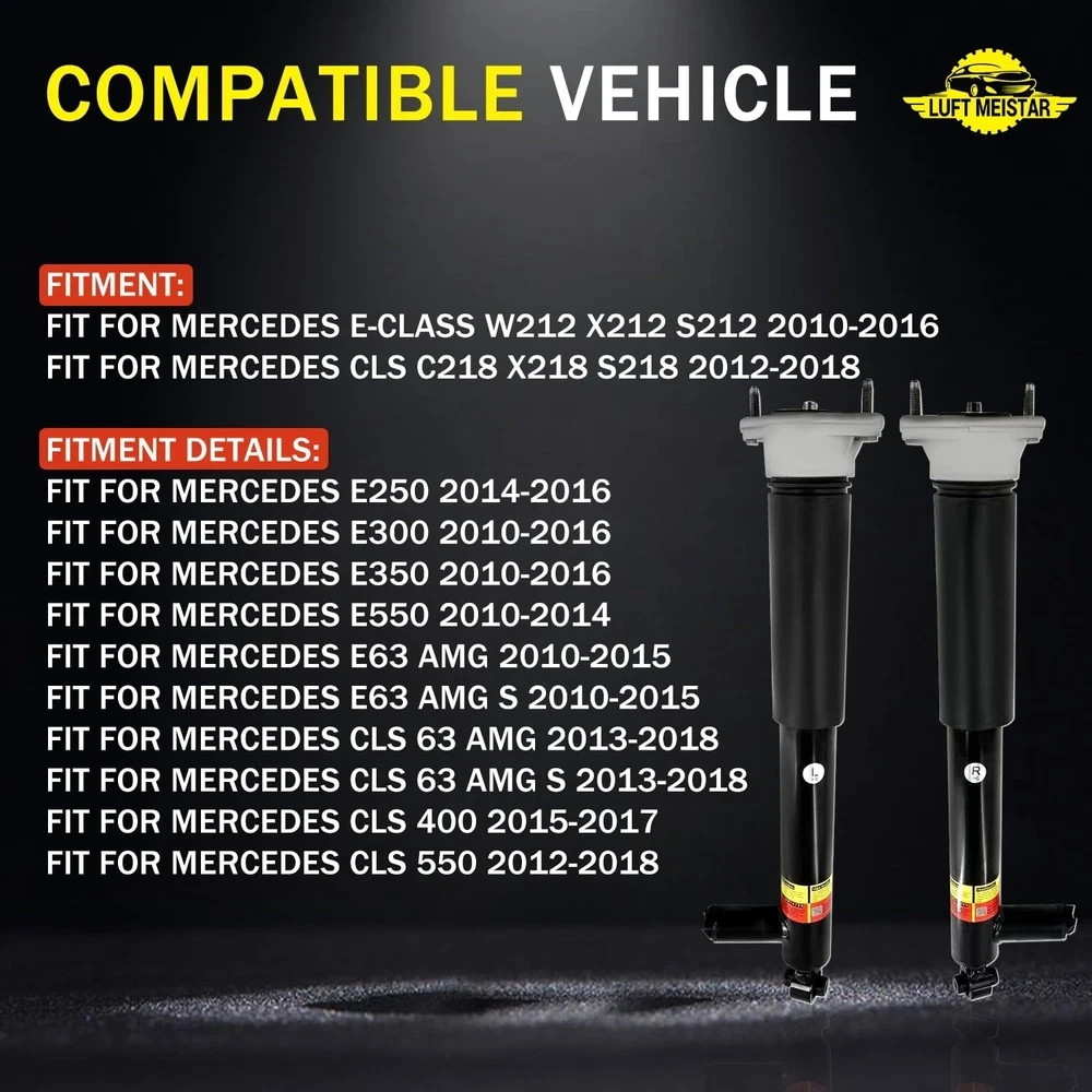Rear Shock Absorber Assembly W/Sensor Compatible With Mercedes E-Class W212 X…