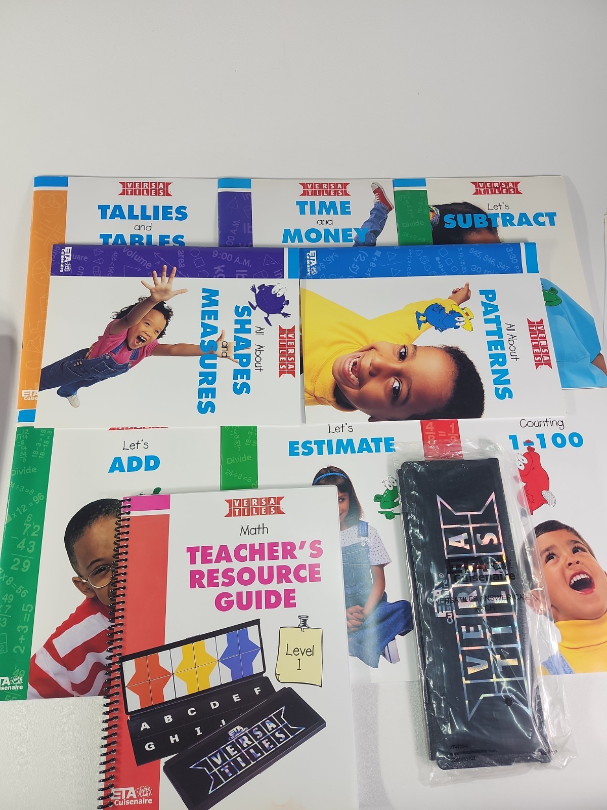 Versatiles Level 1 Math Kit Complete w/ Case Teacher Guide 8 Books 6 Frames