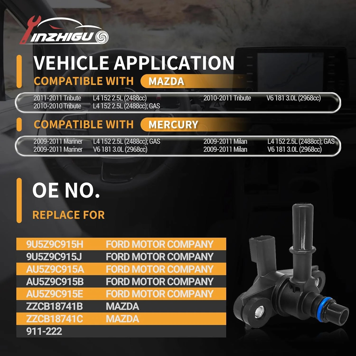 911-222 Vapor Canister Purge Valve Solenoid Compatible with Ford F-150 2011-2017