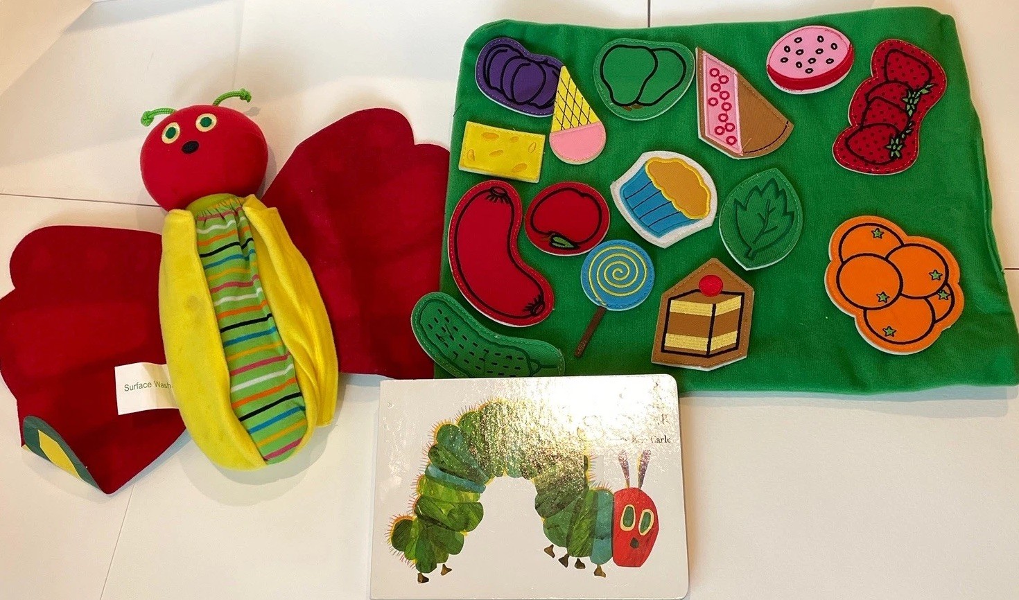 The Very Hungry Caterpillar Props Felt Mat Storytelling Set Missing Watermelon