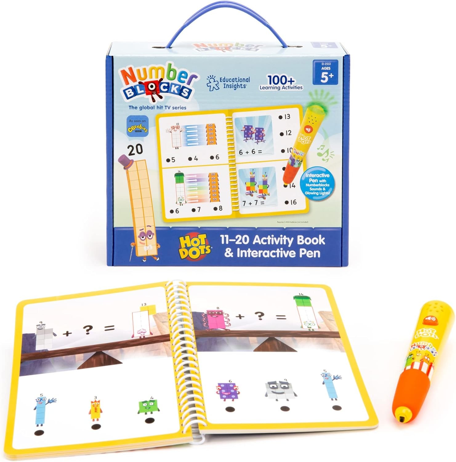 Hot Dots Numberblocks Interactive Math Learning Toy with Pen and Activity Book
