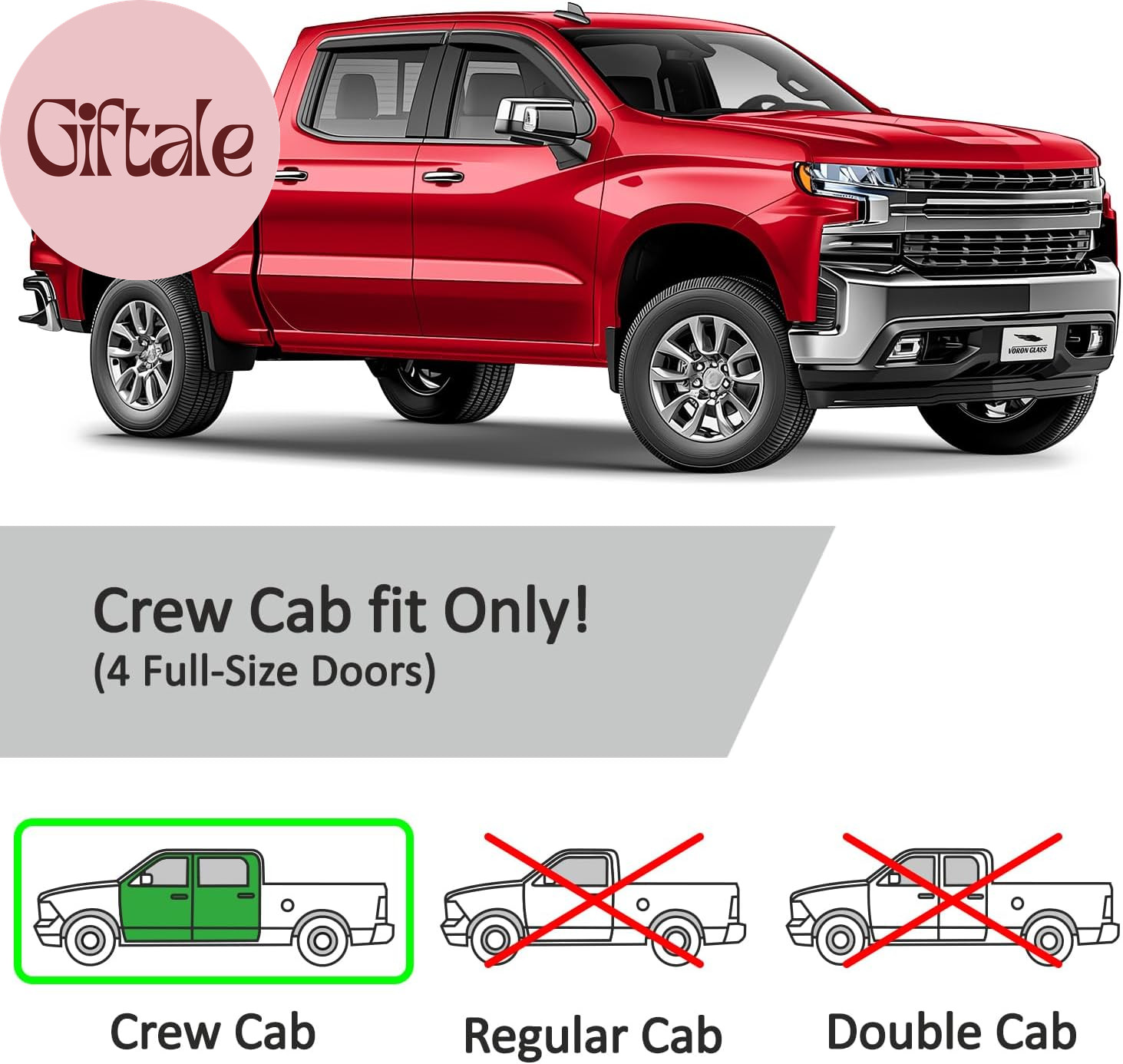 Tape-On Extra Durable Rain Guards for Trucks Chevrolet (Chevy) Silverado/Gmc Sie