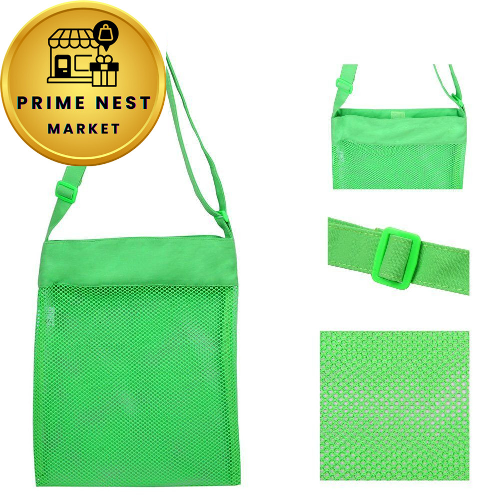 Colorful Mesh Beach Bags 11.4 x Adjustable size, Blue, Pink, Green, Black