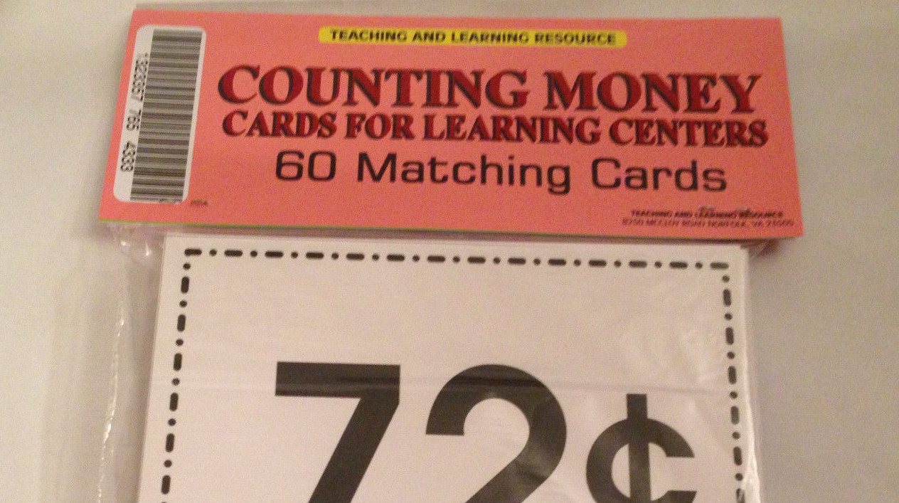 Counting Money – Cards for Learning Center 60 Cards- math money Teaching supplie