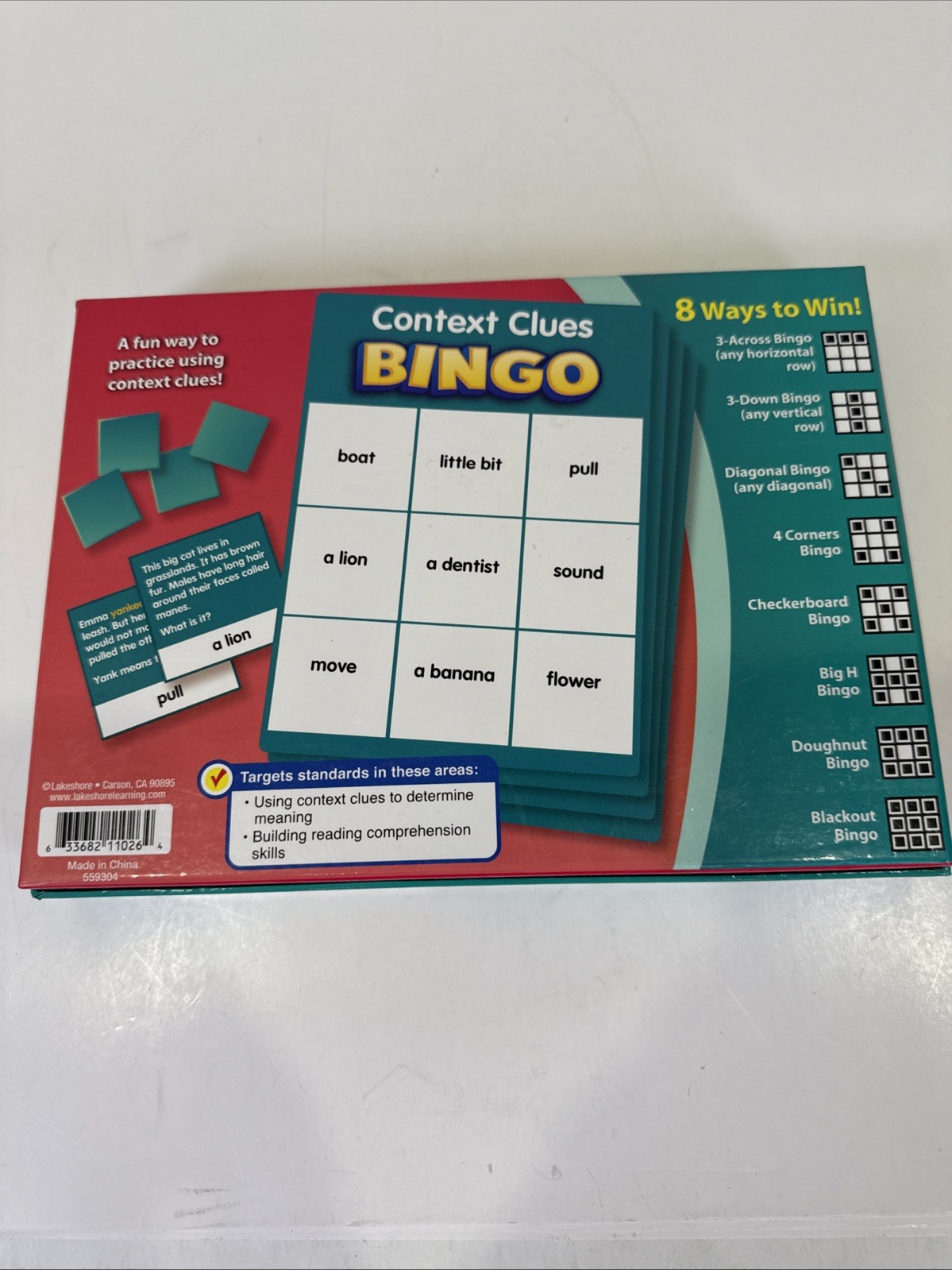 Lakeshore Context Clues Bingo COMPLETE -36 Players-Reading-Listening-Gently Used