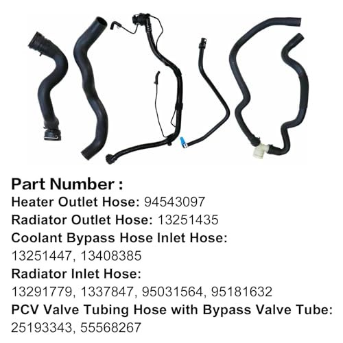 FZJDSD Engine Radiator Coolant Hose & Heater Hose &Pipe 5PCS Compatible with