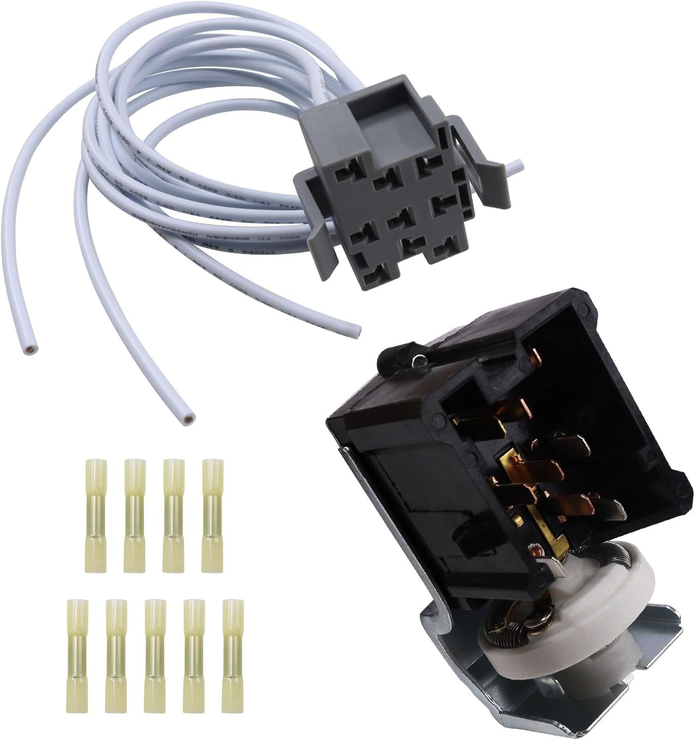 E7TZ-11654-A 9 Terminal Headlight Switch with Connector Wire Harness Fit for