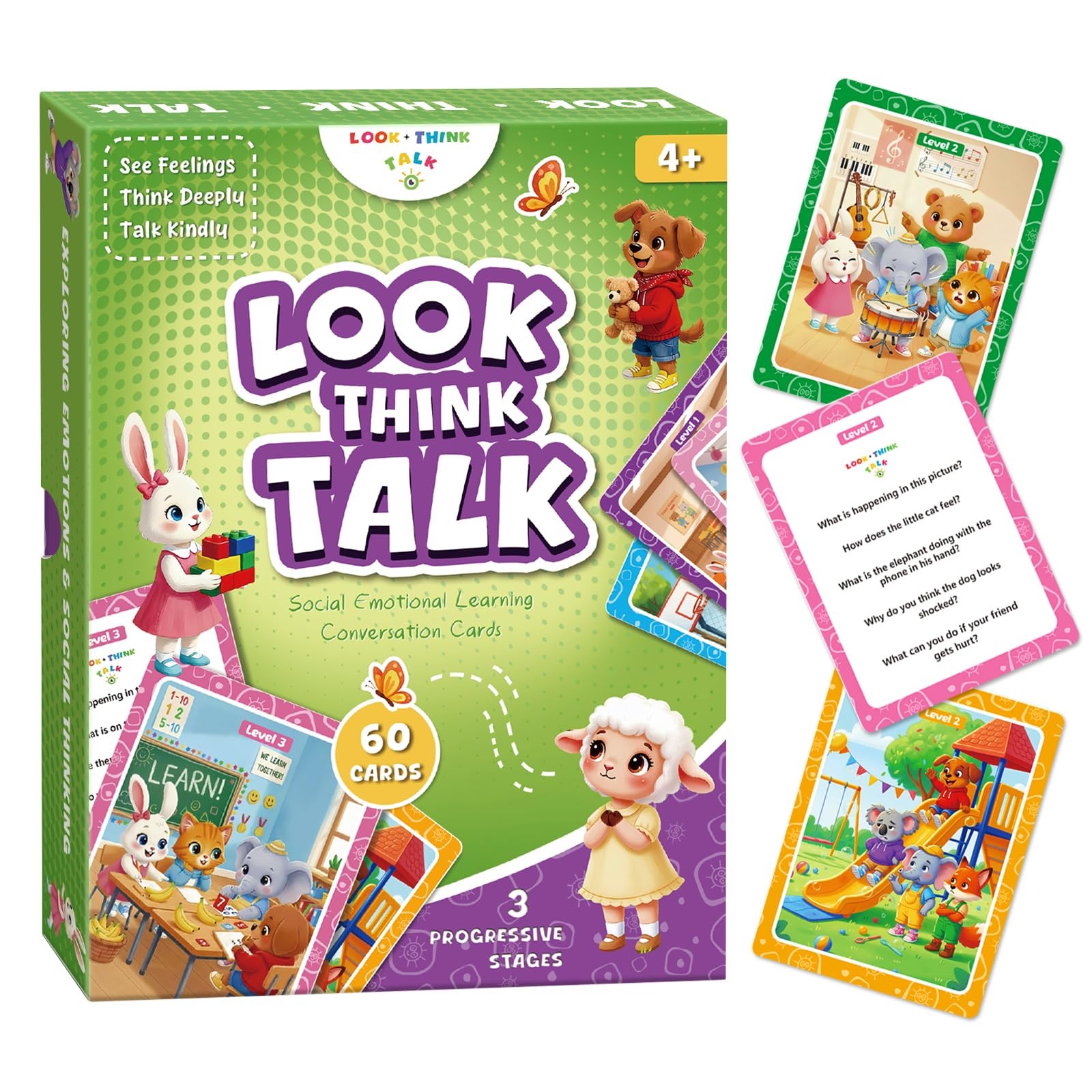 Conversation Cards, Look, Think, Talk. Kids Games for Speech Therapy Material…