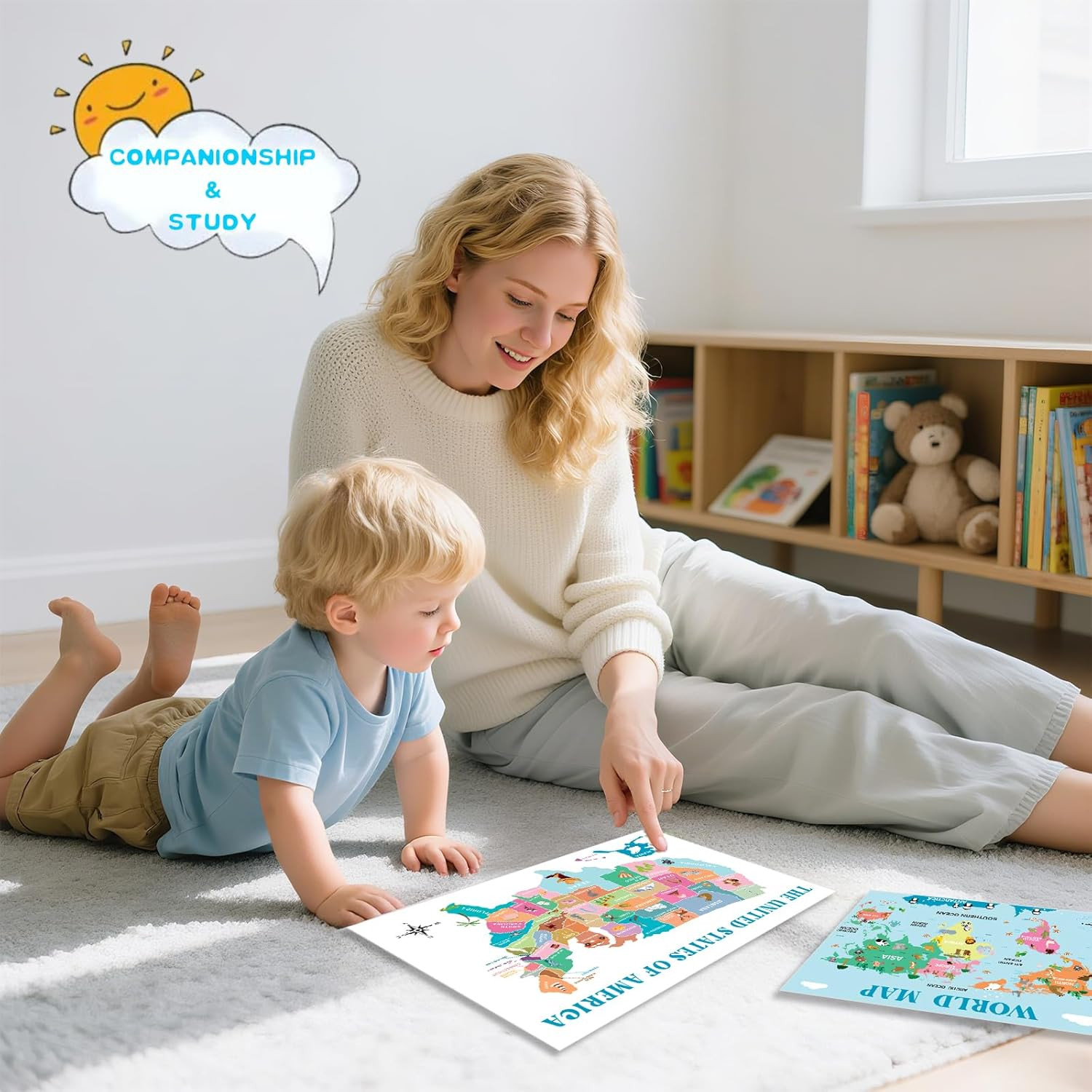 20 Laminated Educational Posters for Toddlers 1-3, Preschool Classroom Posters,