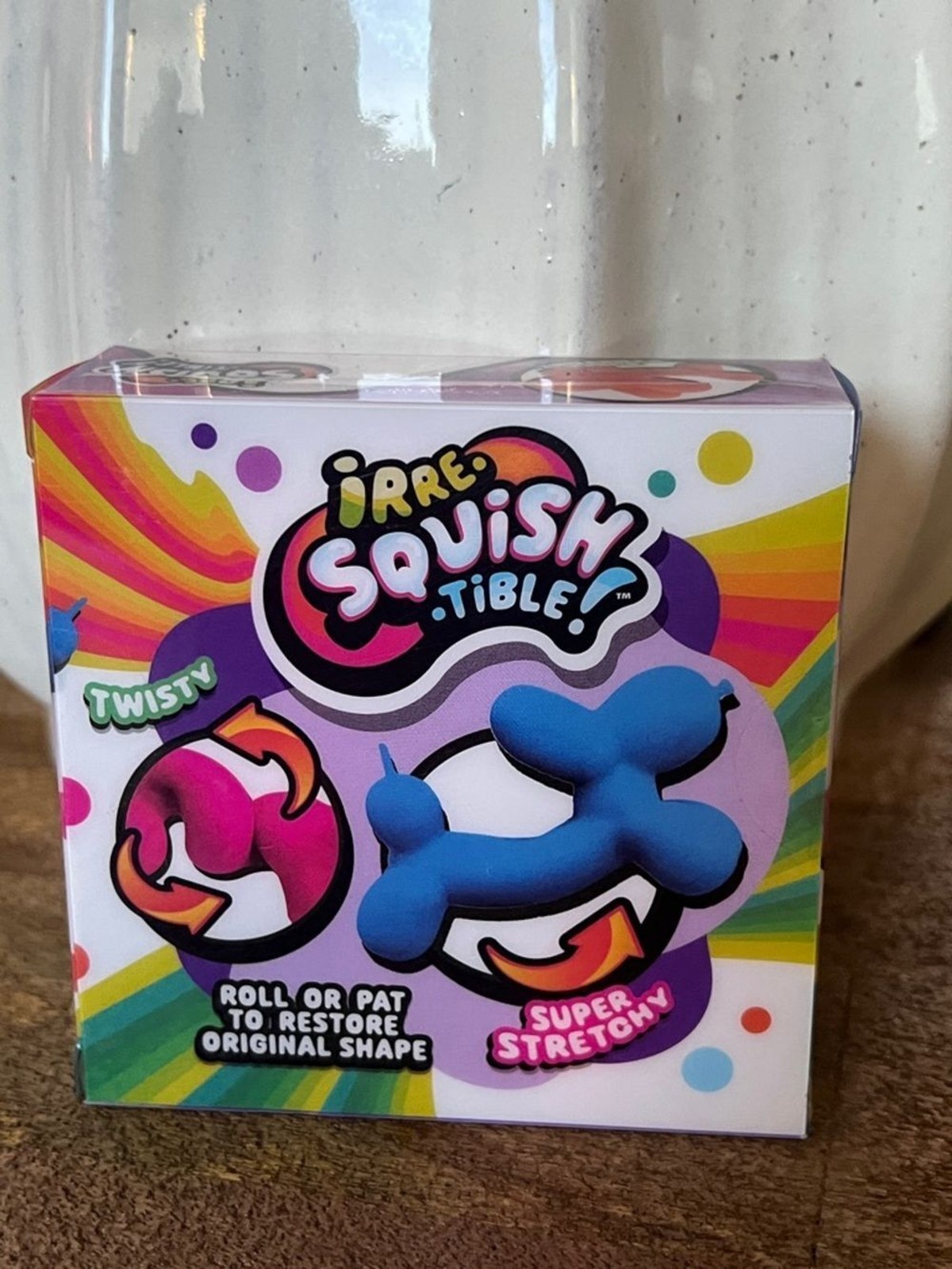 JA-RU Irre-Squish-tible Stretchy B’Loon Dog Toy of Pink Glitter NEW