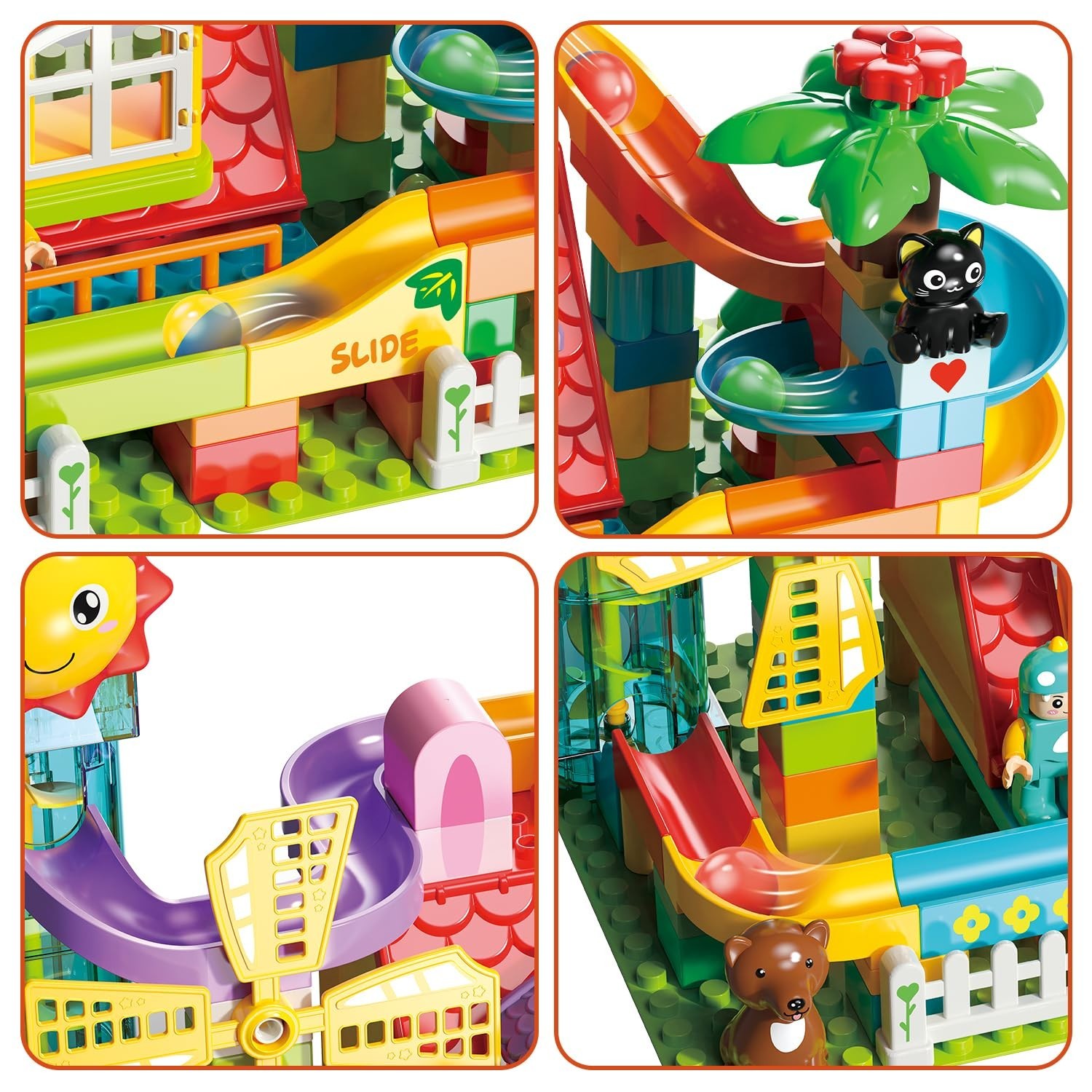 Marble Run Building Blocks Toy – 2 in 1 Compatible Blocks Models wi… Fast Ship