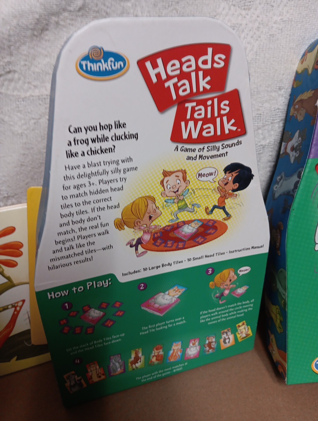 ThinkFun Heads Talk, Tails Walk Matching Game Missing 2 Tiles