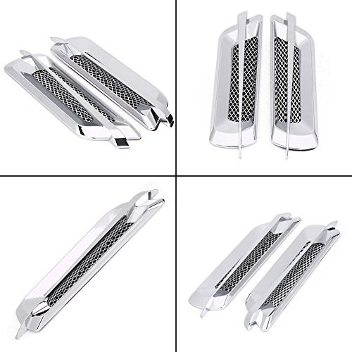 2Pcs Side Vents For Cars, Chrome Silver Car Air Vents for Cars Intake Grille
