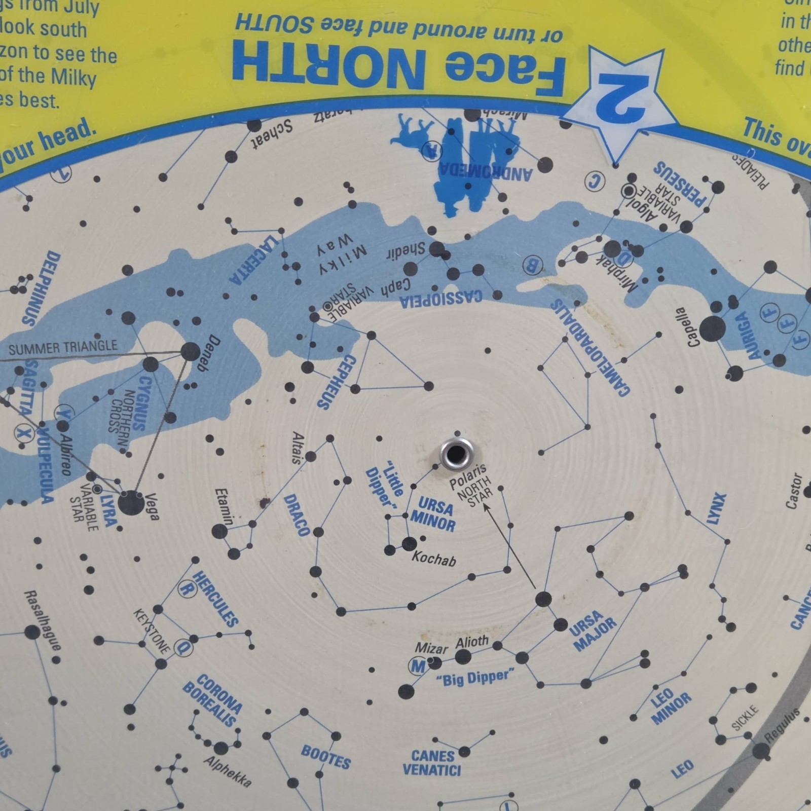 Planisphere Star Chart Astronomy David H Levy Guide To The Stars Northern 16″