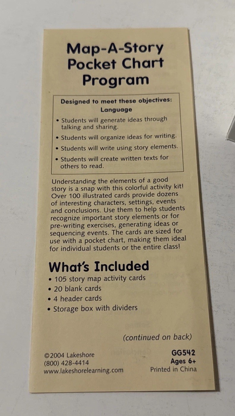 Map-A-Story by Lakeshore Learning – 125 Cards Pocket Chart Homeschool Program