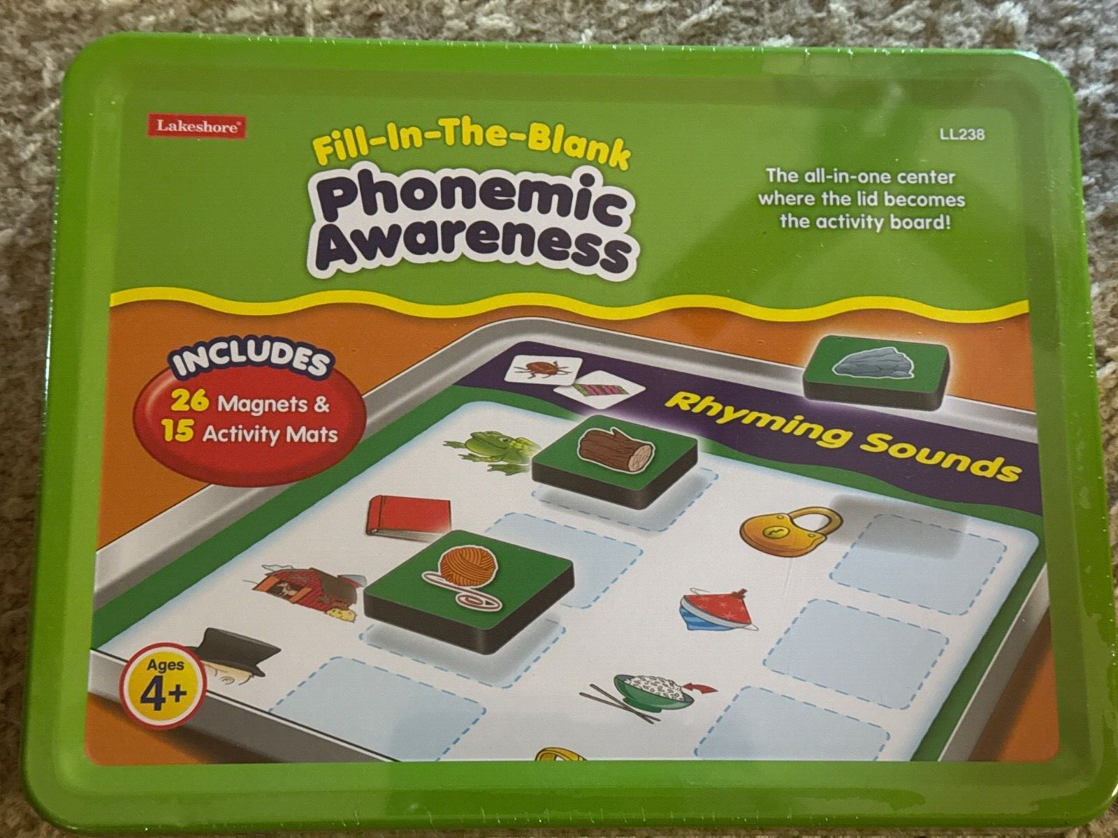 Lakeshore Phonemic Awareness Magnetic Activity Tin Game PreK & K NEW
